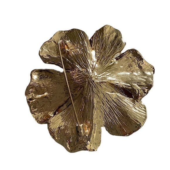 💎255💎 Fancy Enamelled Brooch /Pin Pendant Pansy Flower Rhinestone - Red G… - Picture 6 of 15